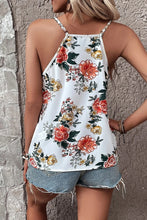 Load image into Gallery viewer, White Floral Print Lace V Neck Tank Top