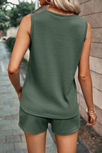 Load image into Gallery viewer, Sage Green Knit Patched Pocket Tank/Shorts Set