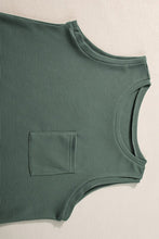 Load image into Gallery viewer, Sage Green Knit Patched Pocket Tank/Shorts Set