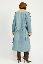 Load image into Gallery viewer, Everyday Light Blue Denim Maxi Coat Essential