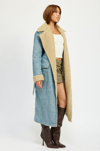 Everyday Light Blue Denim Maxi Coat Essential