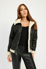 Load image into Gallery viewer, Luxury Shearling Dark Brown Moto Jacket