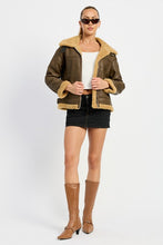 Load image into Gallery viewer, Luxury Shearling Dark Brown Moto Jacket