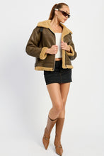 Load image into Gallery viewer, Luxury Shearling Dark Brown Moto Jacket