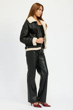 Load image into Gallery viewer, Luxury Shearling Dark Brown Moto Jacket