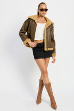 Load image into Gallery viewer, Luxury Shearling Dark Brown Moto Jacket