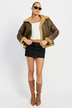 Load image into Gallery viewer, Luxury Shearling Dark Brown Moto Jacket