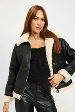 Load image into Gallery viewer, Luxury Shearling Dark Brown Moto Jacket