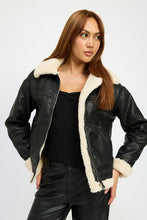 Load image into Gallery viewer, Luxury Shearling Dark Brown Moto Jacket