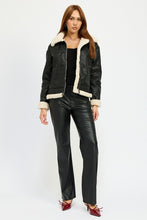 Load image into Gallery viewer, Luxury Shearling Dark Brown Moto Jacket