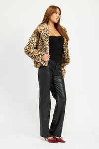 Cheetah Animal Print Furry Jacket