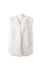 Load image into Gallery viewer, Plush Blue Fax Fur Sleeveless Cardigan Coat