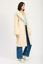 Load image into Gallery viewer, Faux Brown Fur Mid Trench Coat