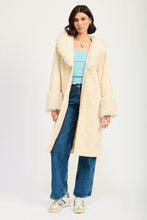 Load image into Gallery viewer, Faux Brown Fur Mid Trench Coat