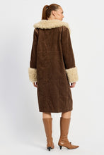 Load image into Gallery viewer, Faux Brown Fur Mid Trench Coat