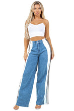 Load image into Gallery viewer, Casual Fashion Blue-White Style Denim Pants