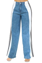 Load image into Gallery viewer, Casual Fashion Blue-White Style Denim Pants