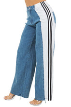 Load image into Gallery viewer, Casual Fashion Blue-White Style Denim Pants