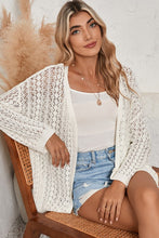 Load image into Gallery viewer, Out Crochet Knit Drop Shoulder Open Front Cardigan