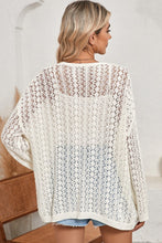 Load image into Gallery viewer, Out Crochet Knit Drop Shoulder Open Front Cardigan