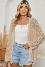 Load image into Gallery viewer, Out Crochet Knit Drop Shoulder Open Front Cardigan