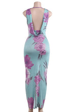 Load image into Gallery viewer, Floral Halter Draped Maxi Dress