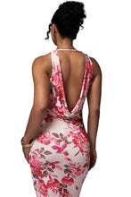 Load image into Gallery viewer, Floral Halter Draped Maxi Dress