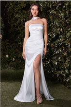 Load image into Gallery viewer, Beautiful White Satin Strapless Wedding Dress