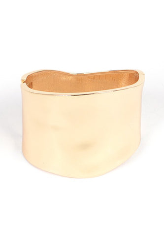 Iconic Gold Statement Spring Hinge Bangle