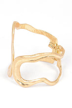 Load image into Gallery viewer, Cutout Gold Textured Iconic Hinge Bangle