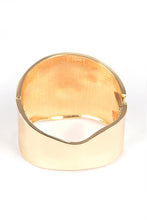 Load image into Gallery viewer, Iconic Gold Statement Spring Hinge Bangle