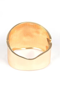 Iconic Gold Statement Spring Hinge Bangle