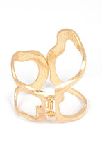 Load image into Gallery viewer, Cutout Gold Textured Iconic Hinge Bangle