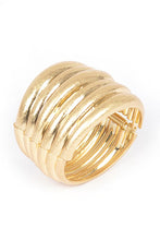 Load image into Gallery viewer, Textured Iconic Gold Casting Spring Hinge Bangle