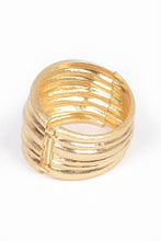 Load image into Gallery viewer, Textured Iconic Gold Casting Spring Hinge Bangle