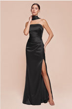 Load image into Gallery viewer, Posh Luxury Strapless Satin Sage Gown w/Sash