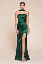 Load image into Gallery viewer, Posh Luxury Strapless Satin Mauve Gown w/Sash