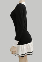 Load image into Gallery viewer, Fashion Black Button-Up Sweater Dress