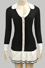 Load image into Gallery viewer, Fashion Black Button-Up Sweater Dress