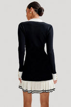 Load image into Gallery viewer, Fashion Black Button-Up Sweater Dress