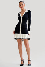 Load image into Gallery viewer, Fashion Black Button-Up Sweater Dress