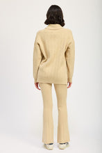 Load image into Gallery viewer, Cable Knit Tan Collered Sweater Top