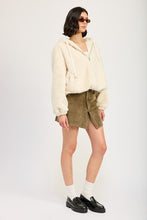 Load image into Gallery viewer, FUZZY Cream HOODED JACKET