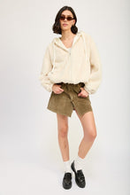 Load image into Gallery viewer, FUZZY Cream HOODED JACKET