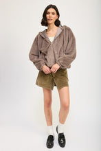 Load image into Gallery viewer, FUZZY Cream HOODED JACKET