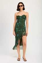 Load image into Gallery viewer, ASYMMETRICAL RUFFLE TUBE MAXI DRESS