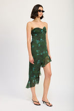 Load image into Gallery viewer, ASYMMETRICAL RUFFLE TUBE MAXI DRESS