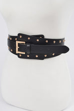 Load image into Gallery viewer, Studded Iconic White-Gold Wide Corset Belt