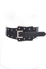 Load image into Gallery viewer, Studded Iconic White-Gold Wide Corset Belt