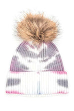 Load image into Gallery viewer, Tie Dyed Natural Natural Genuine Fur Pom Beanie